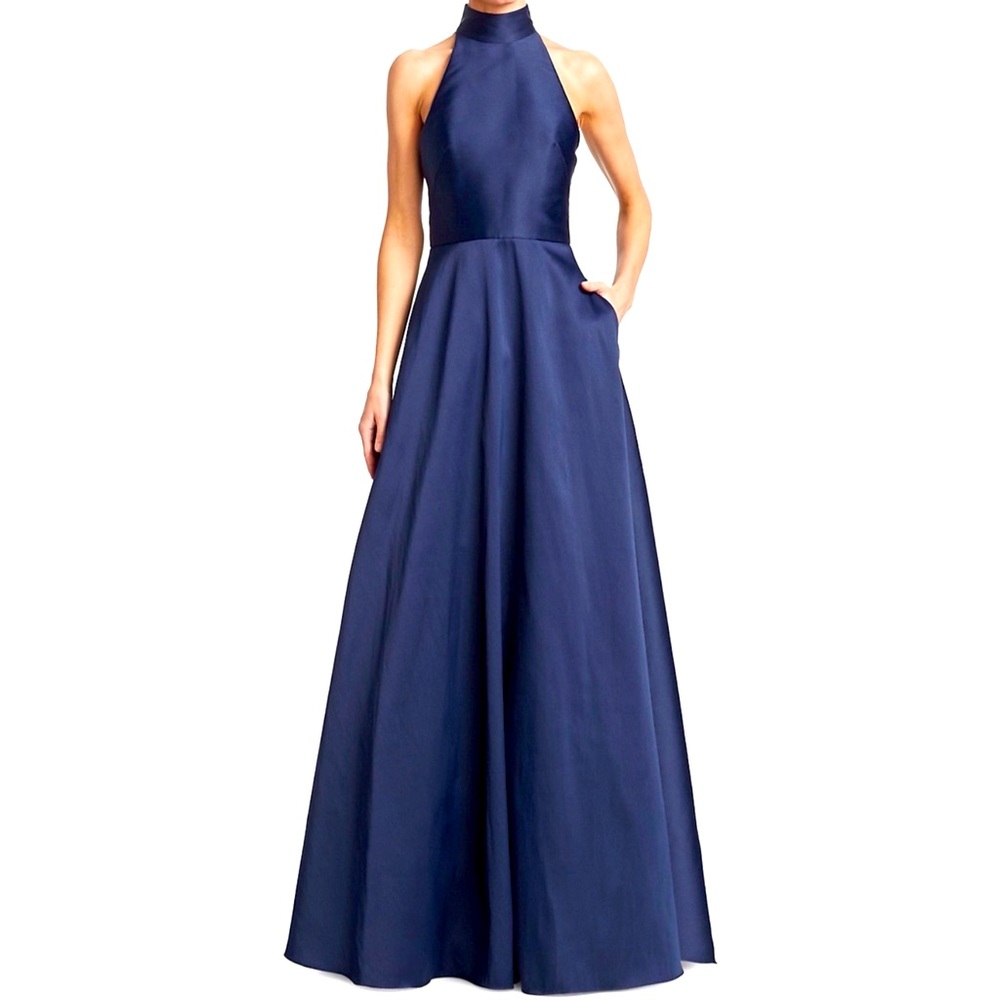 Monique Lhuillier Key Hole Gown Navy